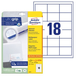 Trwałe etykiety papierowe 64 x 45 mm, białe