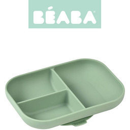 Beaba Trójdzielny Talerz z Przyssawką Sage Green zielony