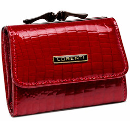 Mały portfel damski z lakierowanej skóry naturalnej