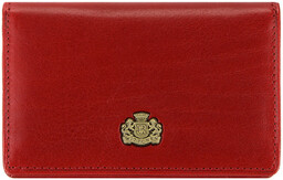 Etui na wizytówki skórzane z herbem czerwone