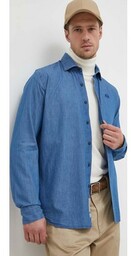 La Martina koszula jeansowa męska kolor niebieski regular