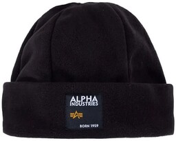 czapka ALPHA INDUSTRIES - LABEL FLEECE BLACK