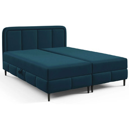 Edinos Granatowe łóżko tapicerowane nowoczesne - 5 rozmiarów