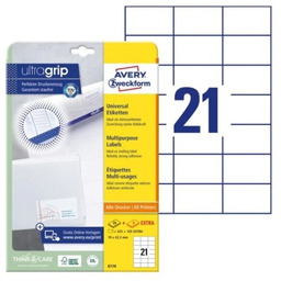 Trwałe etykiety papierowe 70 x 42,3 mm, białe