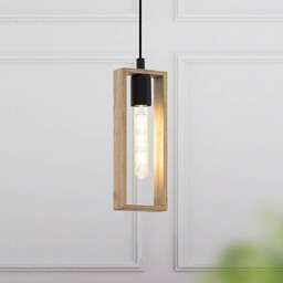 EGLO Lampa wisząca Littleton, możliwość ściemniania, jasne drewno,