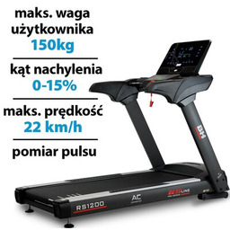 BH FITNESS Bieżnia elektryczna RS1200 LED 2590W 22km/h