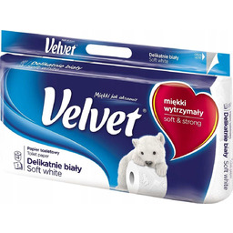 Papier Toaletowy Velvet Delikatnie Biały - 8 Rolek