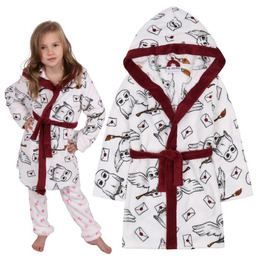 Harry Potter Hedwiga Szlafrok Dziecięcy Z Kapturem, Wiazany,