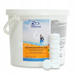 Multifunkcyjne tabletki do basenu 4w1 20g 5KG