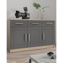 Komoda Paris Grafit, Dąb Sonoma 3F3S