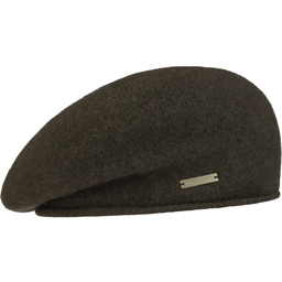 Beret Baskijski z Kaszmirem Lasuna by Seeberger, ciemnobrązowy