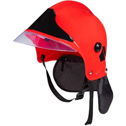 Boland 01411 - kask strażacki, czerwono-czarny, dla dorosłych,