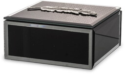 Szkatułka kasetka na biżuterię szklana glamour czarna 6x12x12