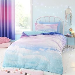 Catherine Lansfield Pościel ombre tęczowe chmury podwójna poszewka
