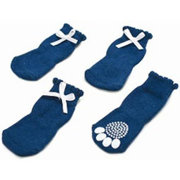 Croci skarpety dla psów, niebieskie z kokardką, XL