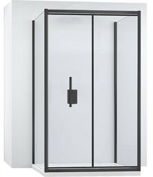 Czarna kabina prysznicowa przyścienna 90x80 Rapid Fold Rea