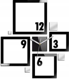 Zegar na ścianę nowoczesny naklejany ozdobne elementy cichy