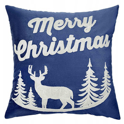 Poszewka 45 x 45 Świąteczna Renifer Granat