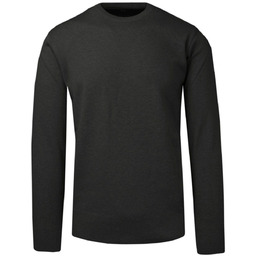 Sweter Męski Popielaty Wełniany, z Okrągłym Dekoltem, U-neck