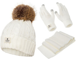 Zestaw akcesoriów zimowych czapka, szalik i rękawiczki -