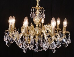 Żyrandol 8-ramienny z mosiądzu