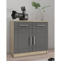 Komoda Paris Grafit, Dąb Sonoma 2F2S