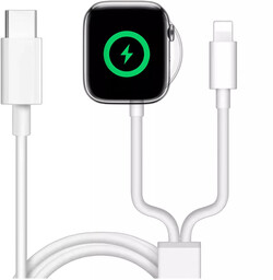 Kabel ładowarka indukcyjna magnetyczna 2w1 do Apple Watch,