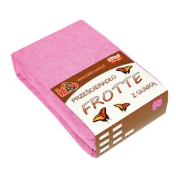 KARO Prześcieradło frotte z gumką 90x200 różowe 020