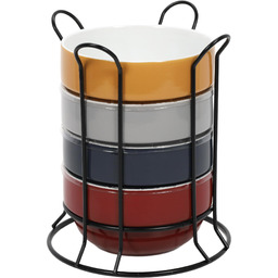 Secret De Gourmet Miski śniadaniowe na metalowym stojaku,