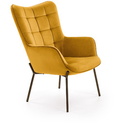 Fotel wypoczynkowy castel czarny / musztardowy halmar