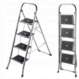 Drabina Domowa Drabinka 4 Stopniowa Składana Stalowa 150kg