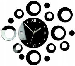 Zegar na ścianę nowoczesny naklejany ozdobne elementy cichy