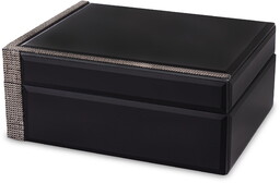 Szkatułka kasetka na biżuterię szklana glamour czarna 8x19x15cm