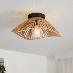 EGLO Lampa sufitowa Lavister, czarny/naturalny, papierowy