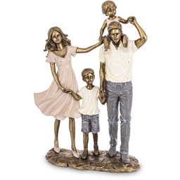 Figurka dekoracyjna złota rodzina rodzice z dwójką dzieci