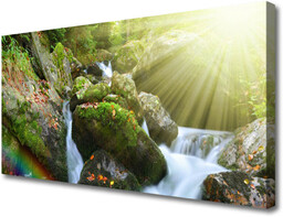 Obraz Canvas Wodospad Tęcza Natura Potok