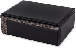 Szkatułka kasetka na biżuterię szklana glamour czarna 6x16x16cm