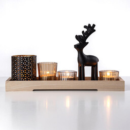 Decodoma Świecznik na 4 podgrzewacze z tacą NORDIC