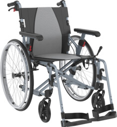 Lekki wózek inwalidzki transportowy o kompaktowych wymiarach -