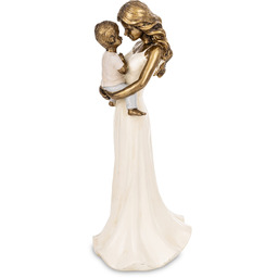 Figurka dekoracyjna złoto biała mama z dzieckiem kolekcja