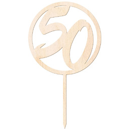 Topper drewniany na tort 50 urodziny - 1