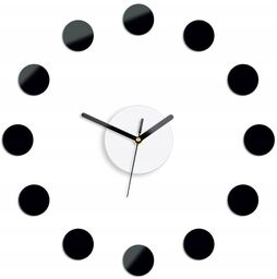Zegar na ścianę nowoczesny naklejany ozdobne elementy cichy