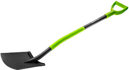 Szpadel prosty, metalowy trzonek, plastikowy uchwyt