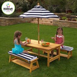 Meble ogrodowe z parasolem, 00106-KidKraft