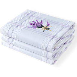 Škodák Zestaw ścierek kuchennych wafel LAWENDA białe 45