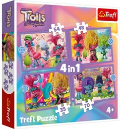 Trefl Puzzle Trolle 3 Kolorowe przygody, 4w1 (35,