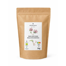 Mąka Gryczana Biała Bezglutenowa BIO 3kg MONCANA Pudrowa