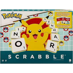 Mattel Games Scrabble Pokémon gra planszowa, rodzinna gra