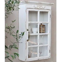 Szafka Ścienna Chic Antique Przeszklona z Dekorem