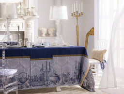 Le Jacquard Fran ais Obrus bawełniany Festin Blue